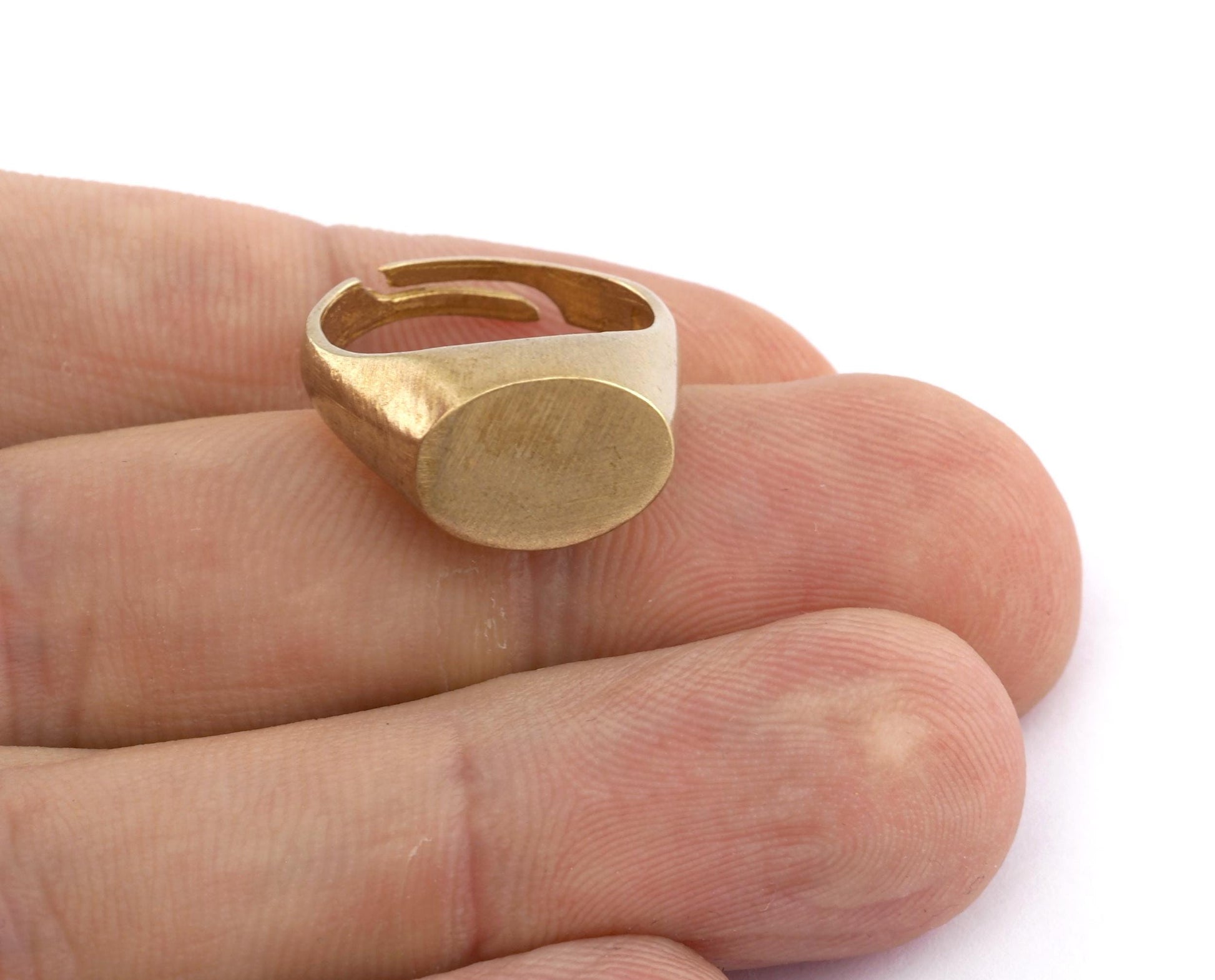 Oval Blank Ring Base Adjustable Raw Brass or Antique Silver plated (10x14mm Blank) (6-8 US Adjustable ) 5593