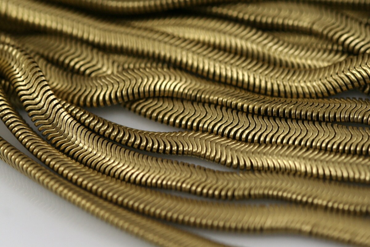 Raw Brass Snake Chain 1 mt 3,3 feet 4mm 3/16" inch z057