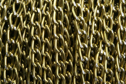 Aluminum Sparkle Bright Faceted Curb Chain 10 mt 33 feet 3.5x6mm Antique Yellow anodized z080