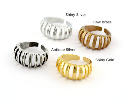 Cage ring, Pumpkin Ring Adjustable Raw Brass , Antique Silver, Shiny Silver, Shiny Gold Plate Options (18mm 8US inner size) 5591