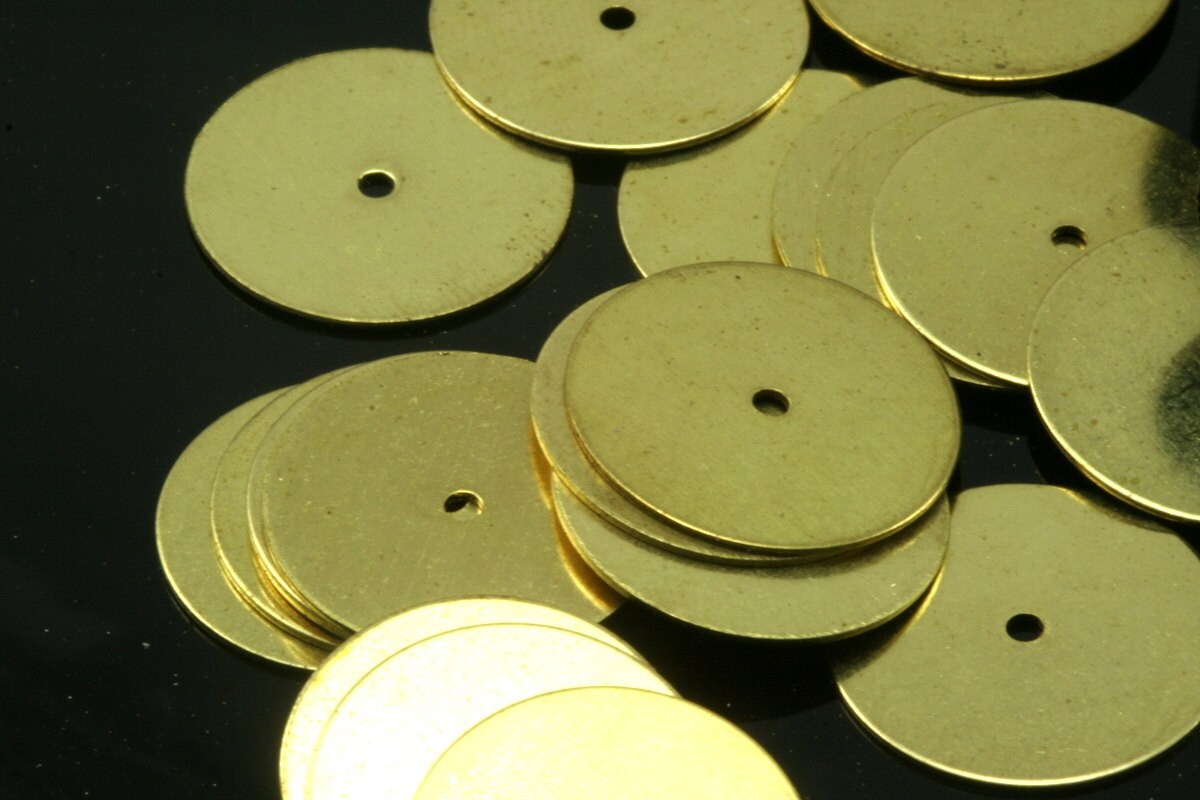 Circle middle hole Raw brass 20mm raw brass Charms ,Findings 1604R-211