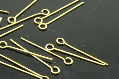 Brass eye pin 500 pcs 20mm 23 gauge( 0,6mm ) raw brass 2023ER-30