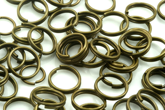 Open jump ring 50 pcs 9mm 20 gauge( 0,8mm ) antique brass double jumpring 920DJB-13 1167DAB