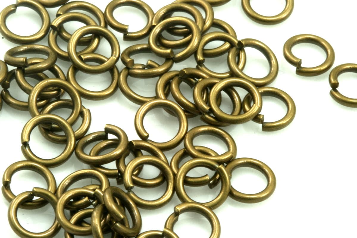 Open jump ring 7mm 17 gauge( 1,2mm ) antique brass tone brass jumpring 717JA 1162AB