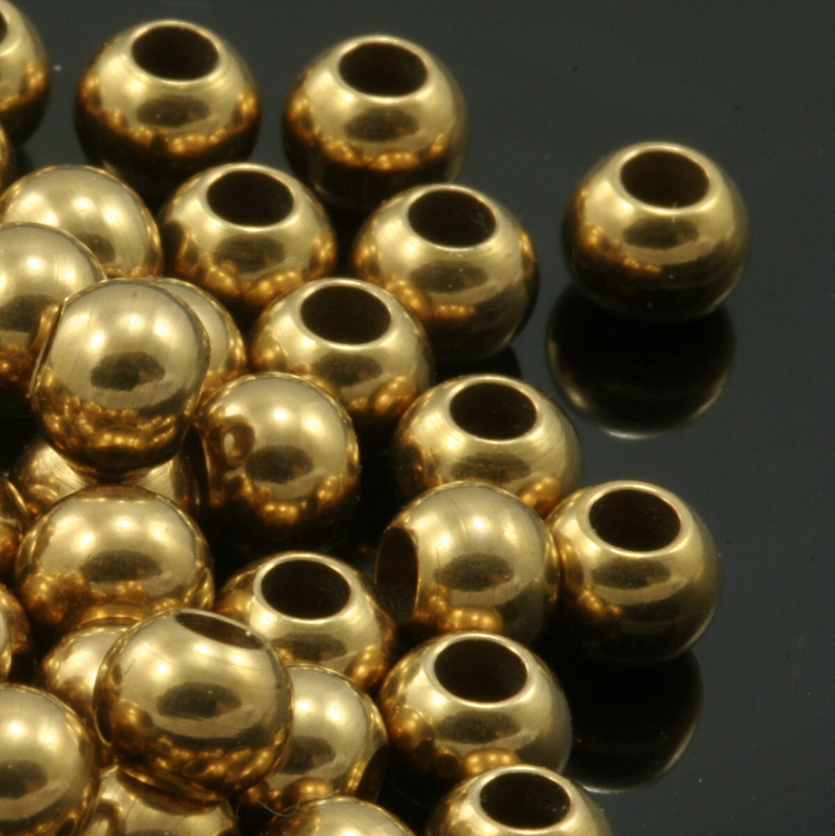 5mm (hole 11 gauge 2,2mm) Raw Solid Brass Spacer Bead , Findings bab2.2-21 1457