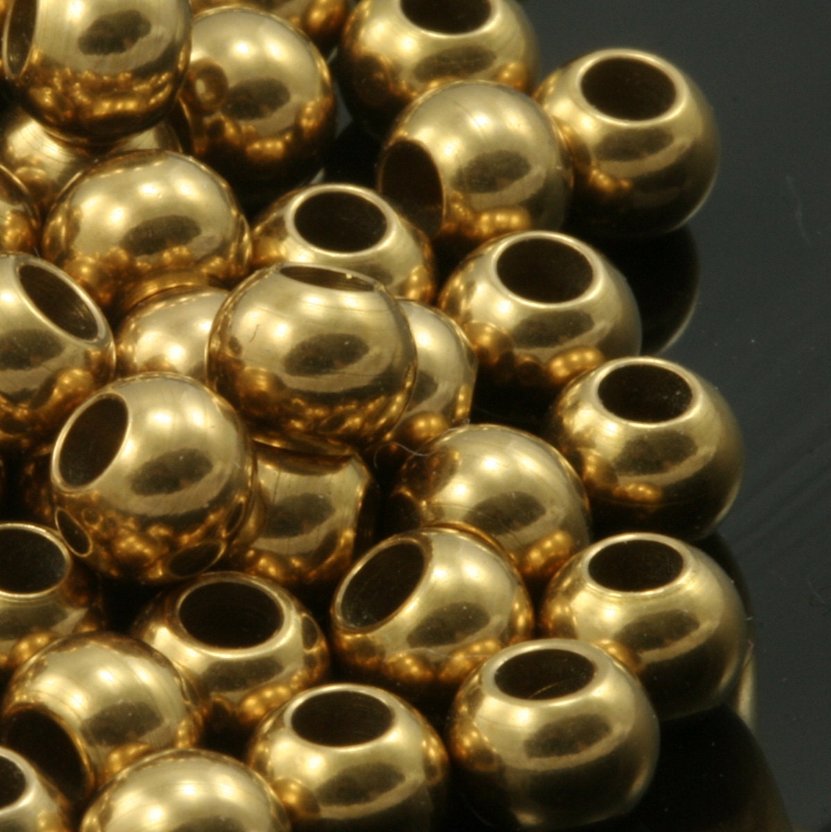 5mm (hole 11 gauge 2,2mm) Raw Solid Brass Spacer Bead , Findings bab2.2-21 1457