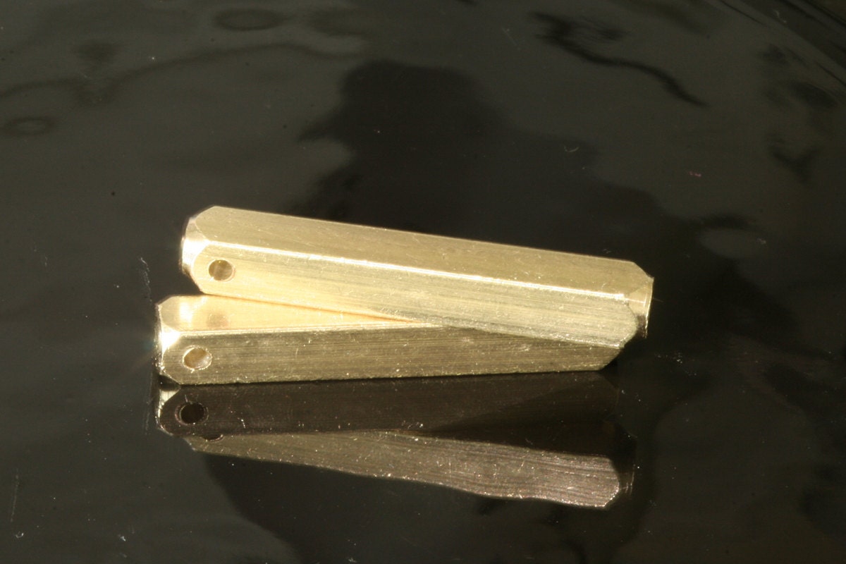 Raw brass bar square stamping bar 5x35mm 3/16"x1 3/8" finding square rod (2mm 5/64" 12 gauge hole ) sbl535-1102