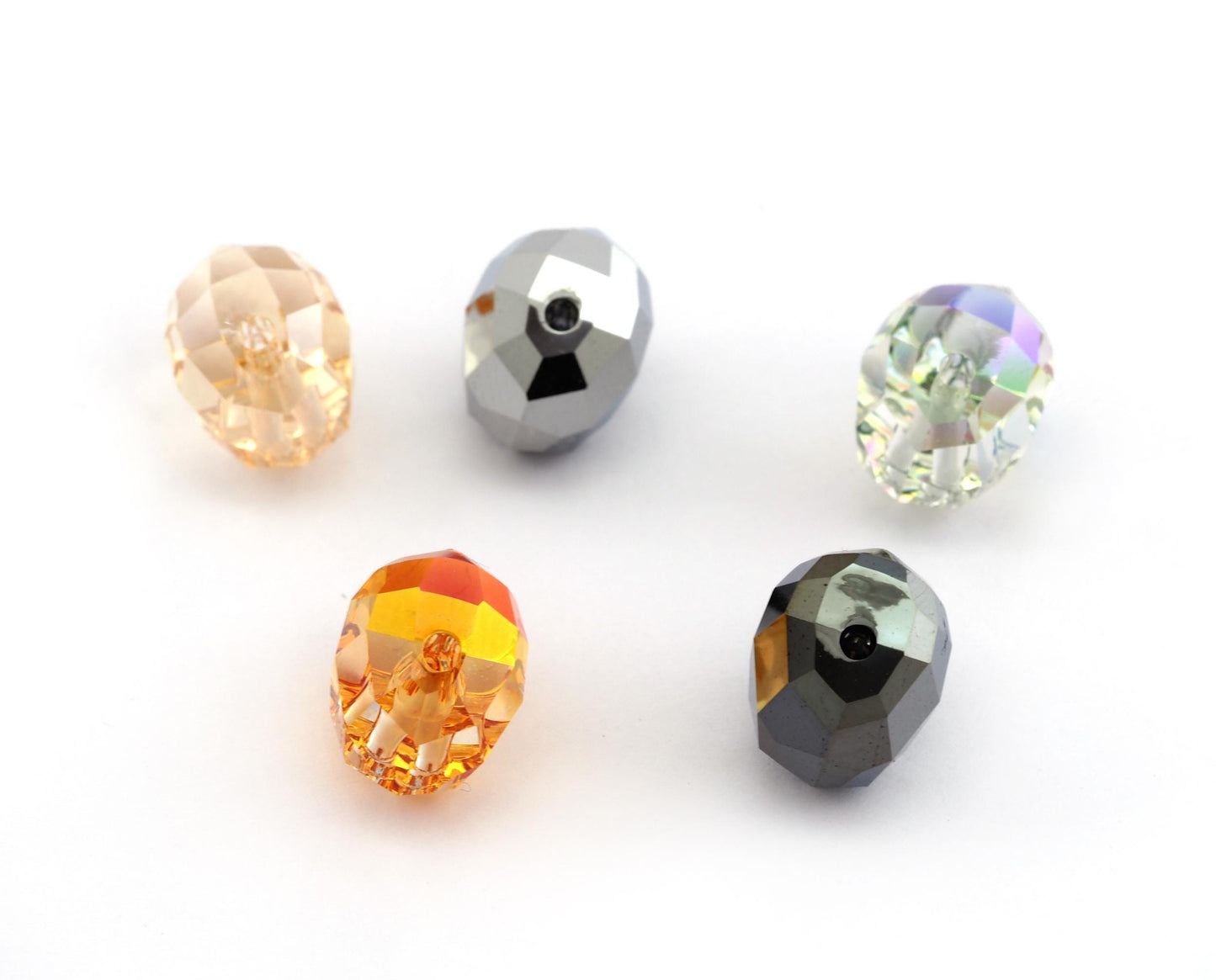 Skull beads 5750 Swarovski® 14mm with a hole in the middle Multi Colors Cab153