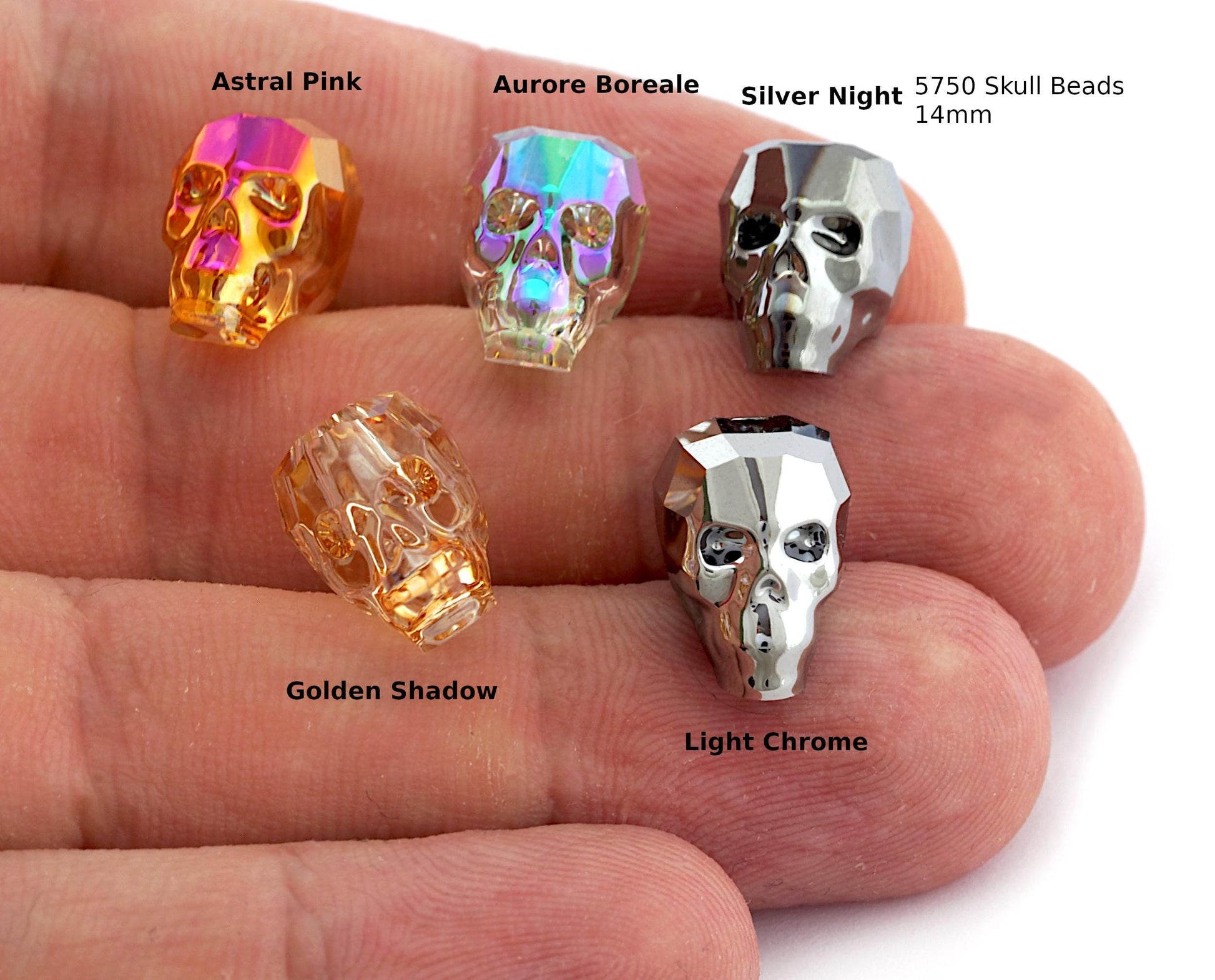 Skull beads 5750 Swarovski® 14mm with a hole in the middle Multi Colors Cab153