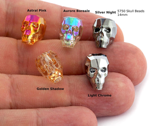 Skull beads 5750 Swarovski® 14mm with a hole in the middle Multi Colors Cab153
