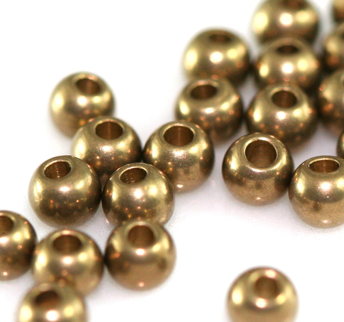 340 pcs mixed raw brass sphere bead 3-4-5-6-9-10mm