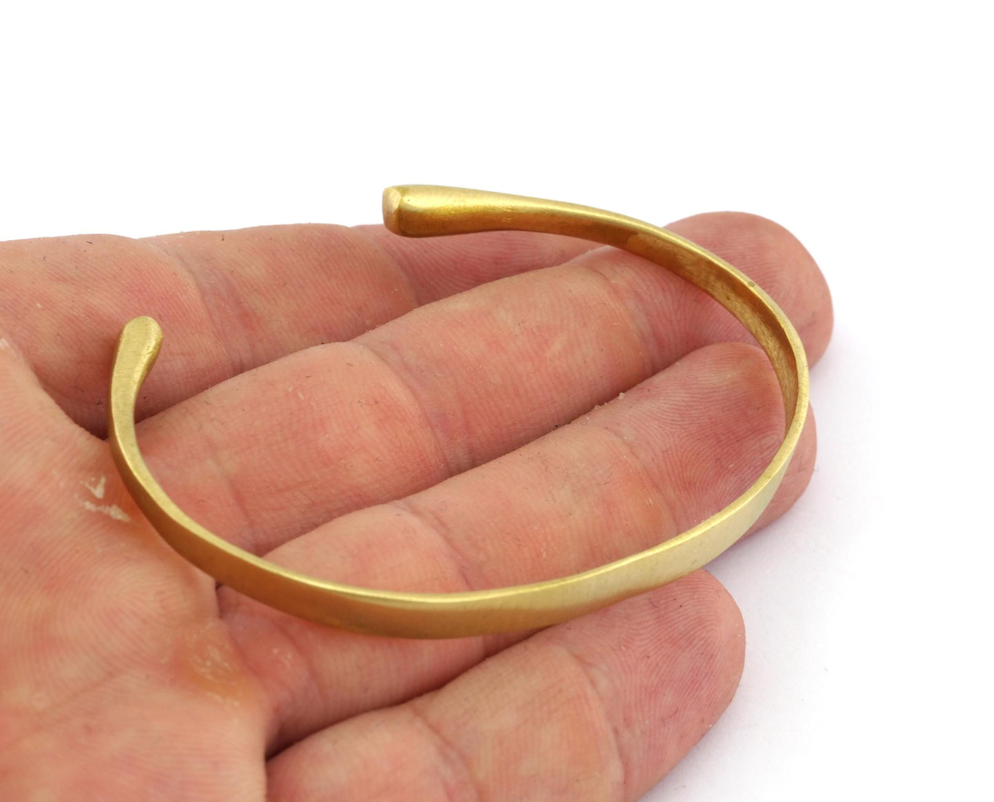 BIG MEDIUM SIZE Flat Plain Bracelet , Bracelet Base Blank Raw Brass Shiny Silver Shiny Gold Plated Brass (70mm size - Adjustable ) 5610