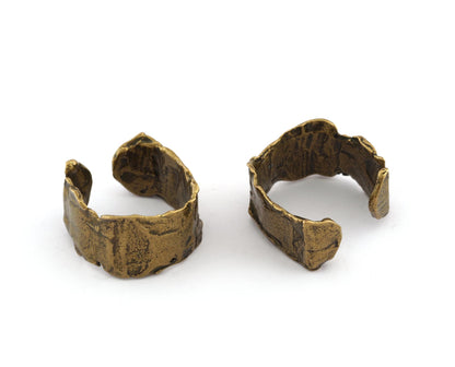 Organic Band Ring, Adjustable Ring, Antique Bronze brass (8-10US inner size - Adjustable ) OZ5554 ab