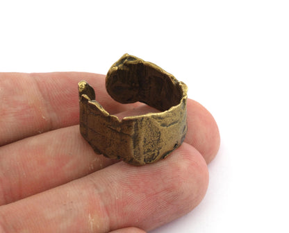 Organic Band Ring, Adjustable Ring, Antique Bronze brass (8-10US inner size - Adjustable ) OZ5554 ab