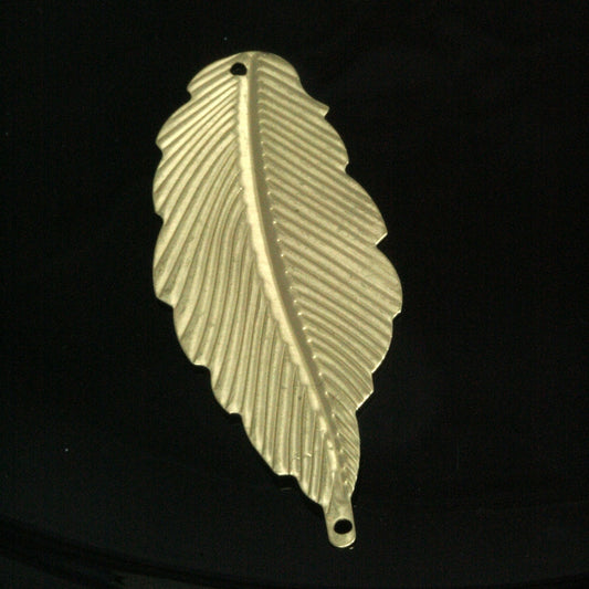 leaf charms raw brass finding, 6 pcs 24x60mm ,findings 957R