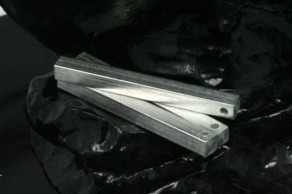 raw aluminum bar square stamping 5x50mm 3/16"x2" finding square rod industrial design (2mm 5/64" 12 gauge hole ) sbl550 1092-A1