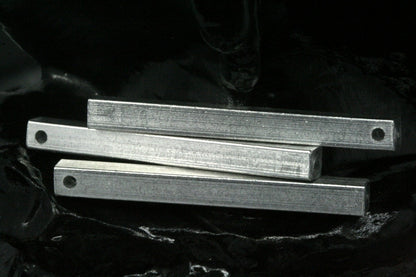 raw aluminum bar square stamping 5x50mm 3/16"x2" finding square rod industrial design (2mm 5/64" 12 gauge hole ) sbl550 1092-A1