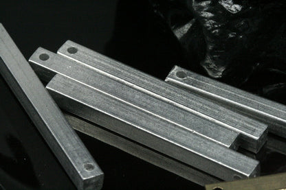 raw aluminum bar square stamping 5x50mm 3/16"x2" finding square rod industrial design (2mm 5/64" 12 gauge hole ) sbl550 1092-A1