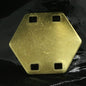 hexagonal stamping (0,8mm 20 gauge) 4 hole charms ,18 pcs 20mm raw brass findings 979R-39