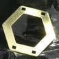 hexagonal stamping (0,8mm 20 gauge) 4 hole charms ,20 pcs 30mm raw brass findings 969R-55