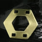hexagonal stamping (0,8mm 20 gauge) 4 hole charms ,20 pcs 20mm raw brass findings 978R-34