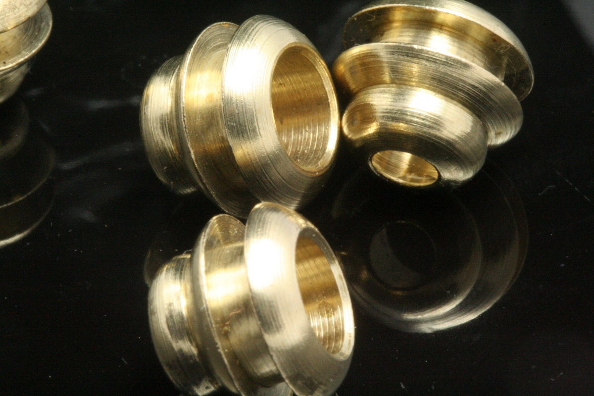 brass end caps 10 pcs raw brass 13x11mm (hole 7.2mm 4.5mm) industrial 1002R ENC7