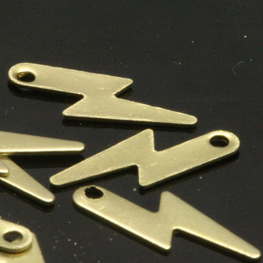 Brass lightening bolt 300 pcs raw brass thunder bolt - 14x4mm Charms ,Findings 1018-36 tmlp