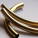 Raw Brass Curved Tube 15 Pcs 6x80mm (hole 5,4mm) 1855