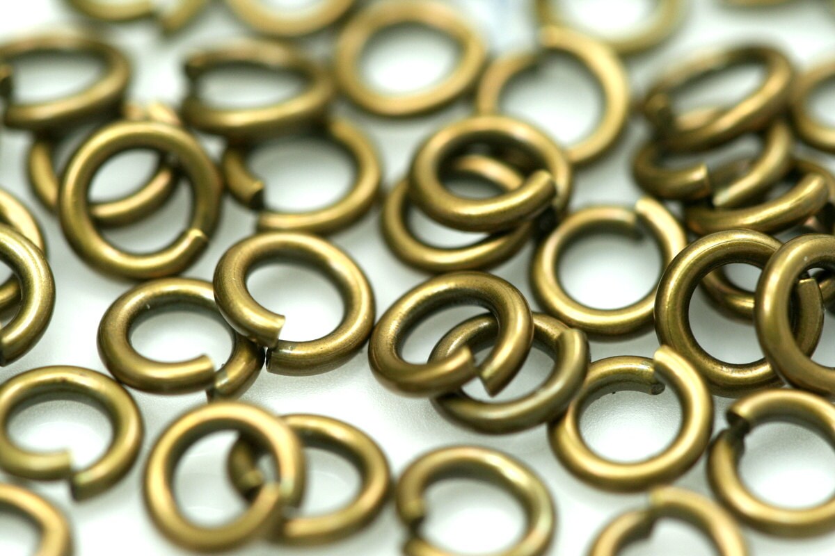 Open jump ring 6mm 17 gauge( 1,2mm ) Antique brass jumpring 617JA-23 1158AB