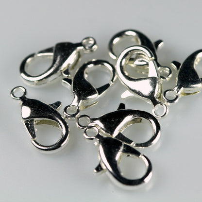 Silver tone alloy lobster claw clasps 10x5mm 501 901
