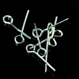 Brass eye pin 200 pcs 15mm 20 gauge( 0,8mm ) silver plated ES1520-18