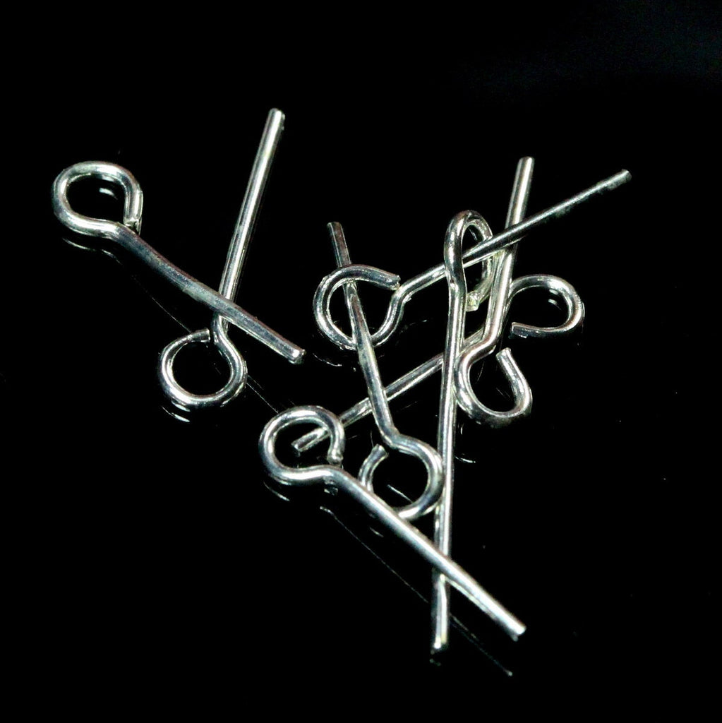 Brass eye pin 200 pcs 15mm 20 gauge( 0,8mm ) silver plated ES1520-18