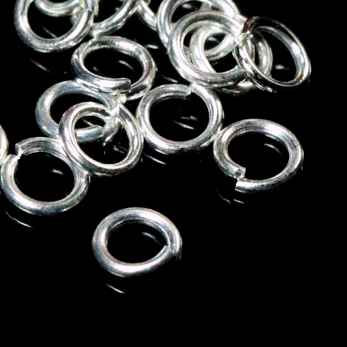 Open jump ring 4mm 24 gauge( 0,5mm ) silver plated brass jumpring 1153S