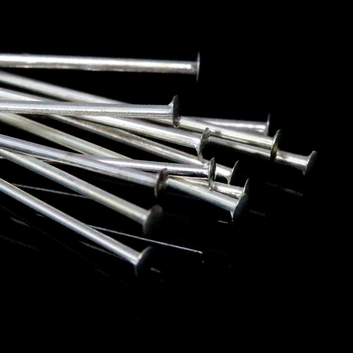 Brass head pin 200 pcs 20mm 20 gauge( 0,80mm ) silver plated HS2020-22