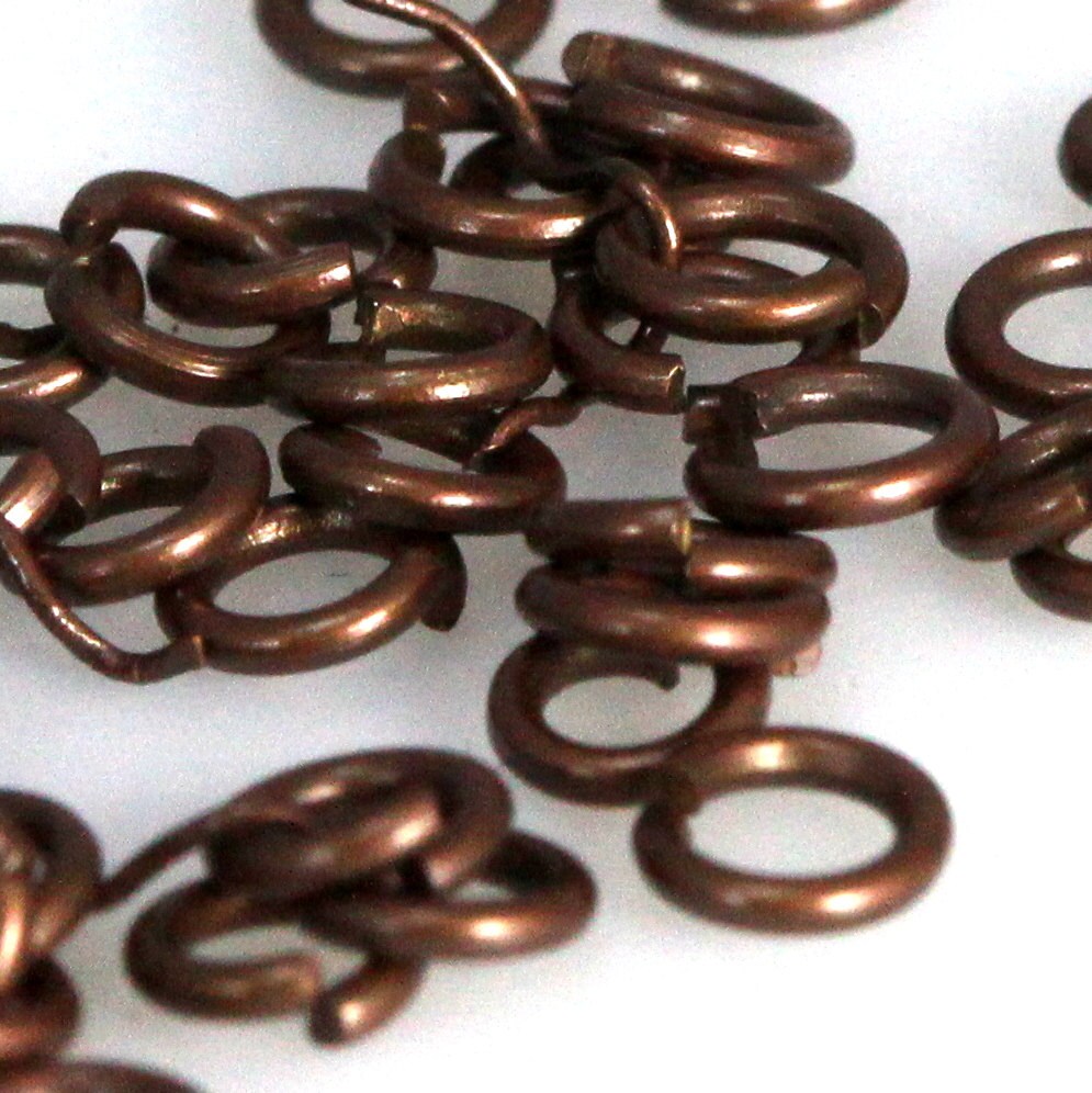 Open jump ring 5mm 18 gauge( 1mm ) antique copper tone 518JC-27 1156AC