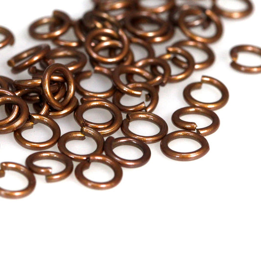 Open jump ring 4mm 24 gauge( 0,5mm ) antique copper tone brass jumpring 1153AC