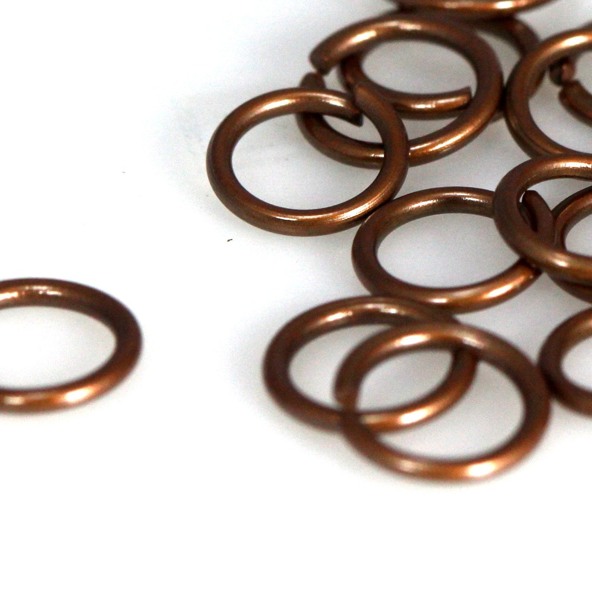 Open jump ring 8mm 17 gauge( 1,2mm ) antique copper tone brass jumpring 817JC-20 1164AC