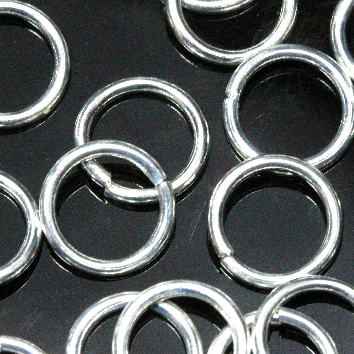 Open jump ring 9mm 17 gauge( 1,2mm ) silver plated brass jumpring 917JS-24