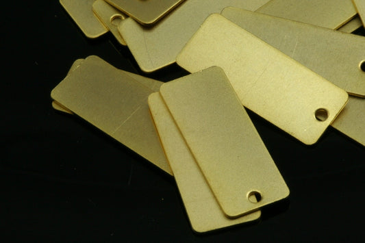 rectangle shape pendant 10 pcs 20x8 mm gold plated brass 644