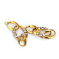 Micro Pave 2 pcs 30x10mm gold plated alloy shape finding charm connector pendant 110