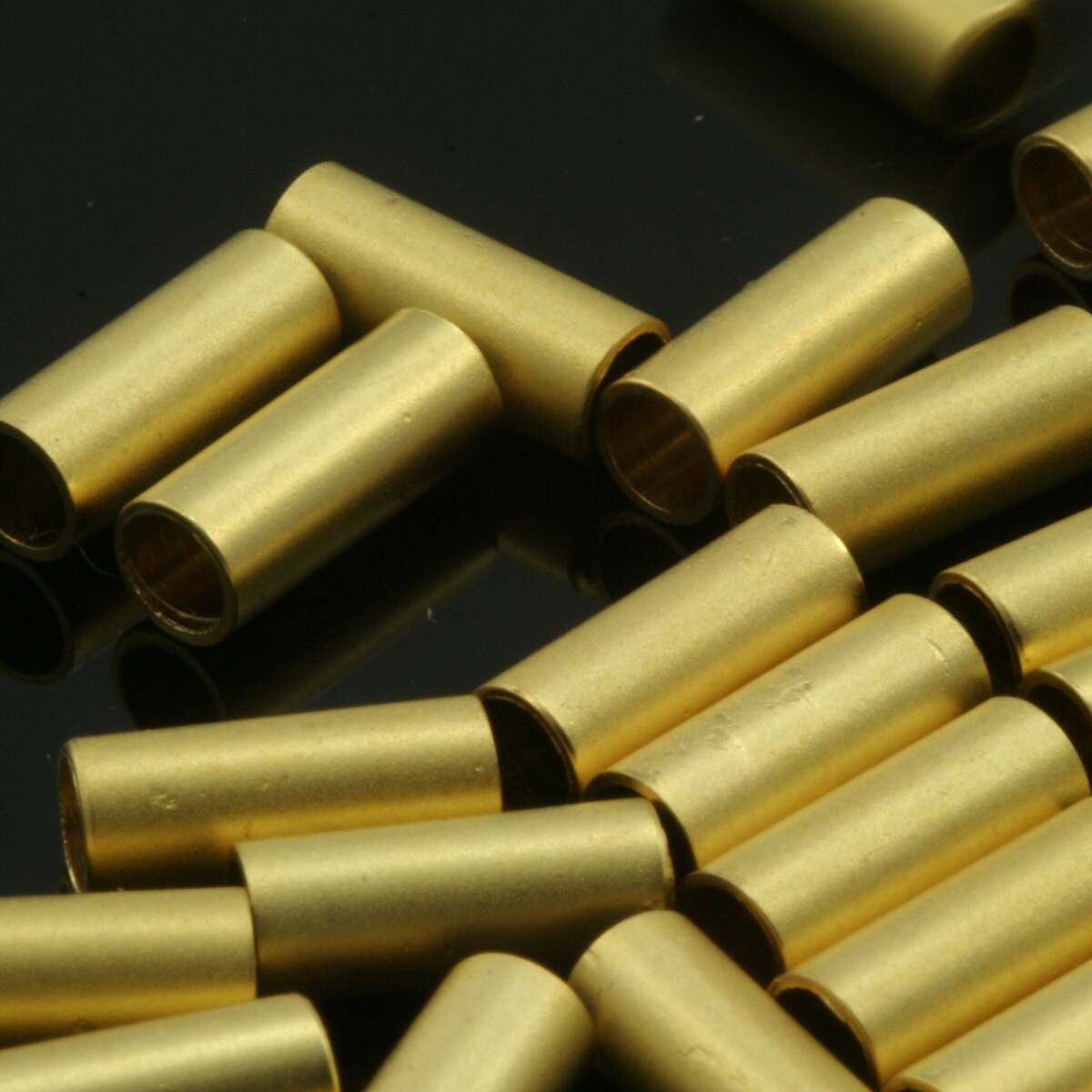 10 pcs 4x10mm ( 3,2mm hole) gold plated brass tube finding charm 1297