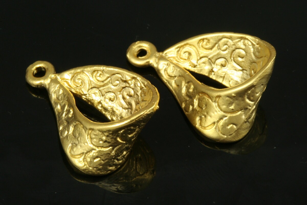 2 pcs 25mm Gold plated brass brass Charm Hanger HOLDER 241