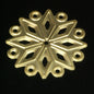 2 pcs 32mm gold plated textured star shape brass gold plated brass with 8 loop 438