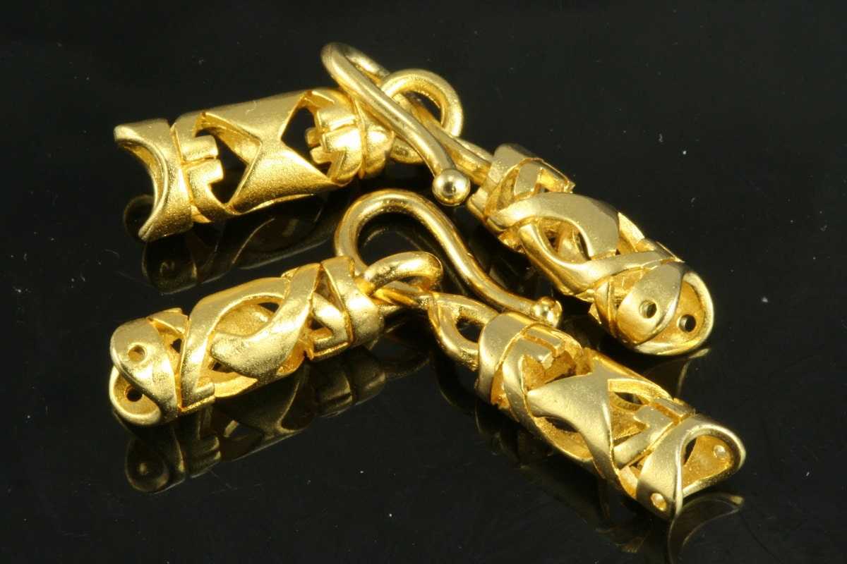 1 pc 40 x 5 mm hole is 3,5 mm Gold Plated Brass Hook Clasp, Fold Over Crimp Heads,Connector ,Findings,Pendant 434