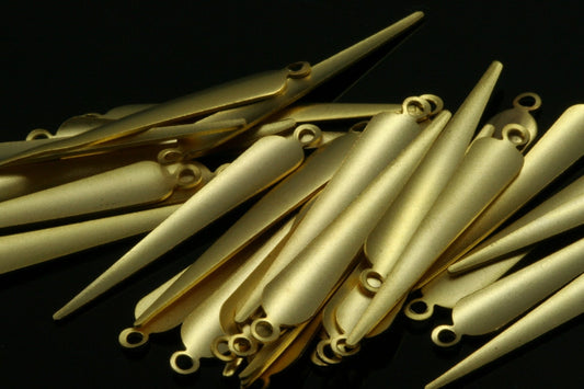 10 pcs 5x32mm gold plated spike pendant brass gold plated brass 286