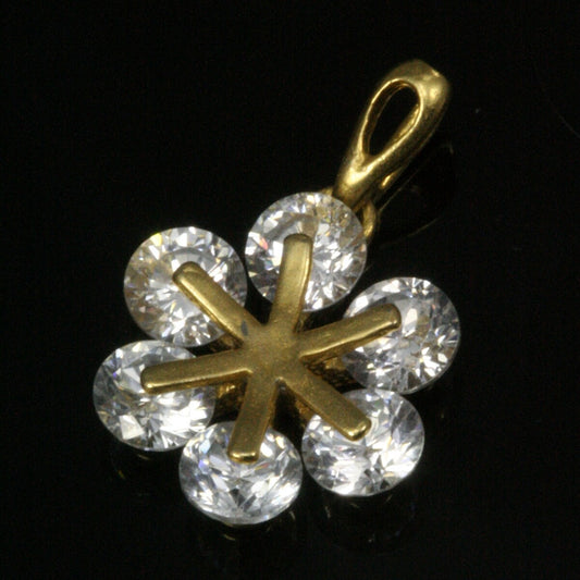 1 pc gold plated brass snowflake flower shape with rhine stones finding charm pendant 20x14mm 1361