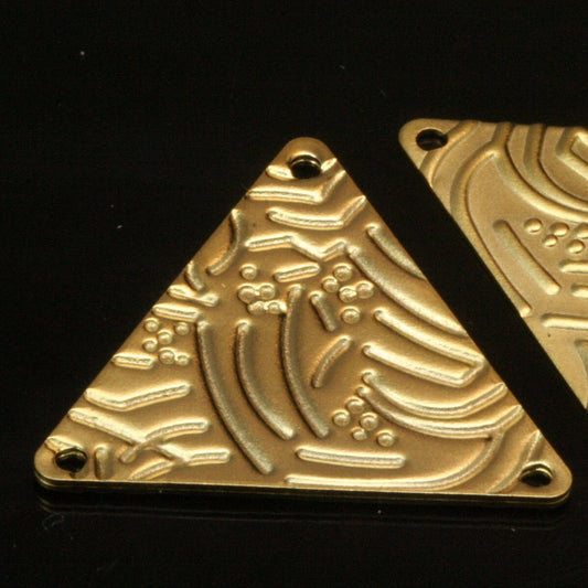 8 pcs 25 mm gold plated triangle shape pendant brass gold plated brass with 3 loop 640