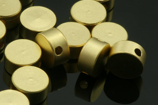 Round Soacer Bead 5 pcs 7x3,5mm ( 1,5mm hole) gold plated brass round tube finding charm 783