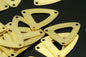 10 pcs 19 mm gold plated triangle shape pendant brass gold plated brass with 3 loop 941