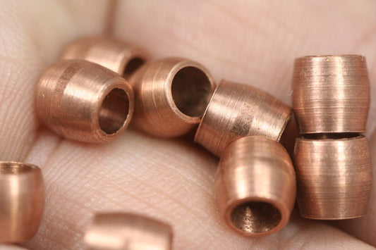 raw copper tube 20 pcs 6x6mm (hole 4mm) spacer bead bab4 1810